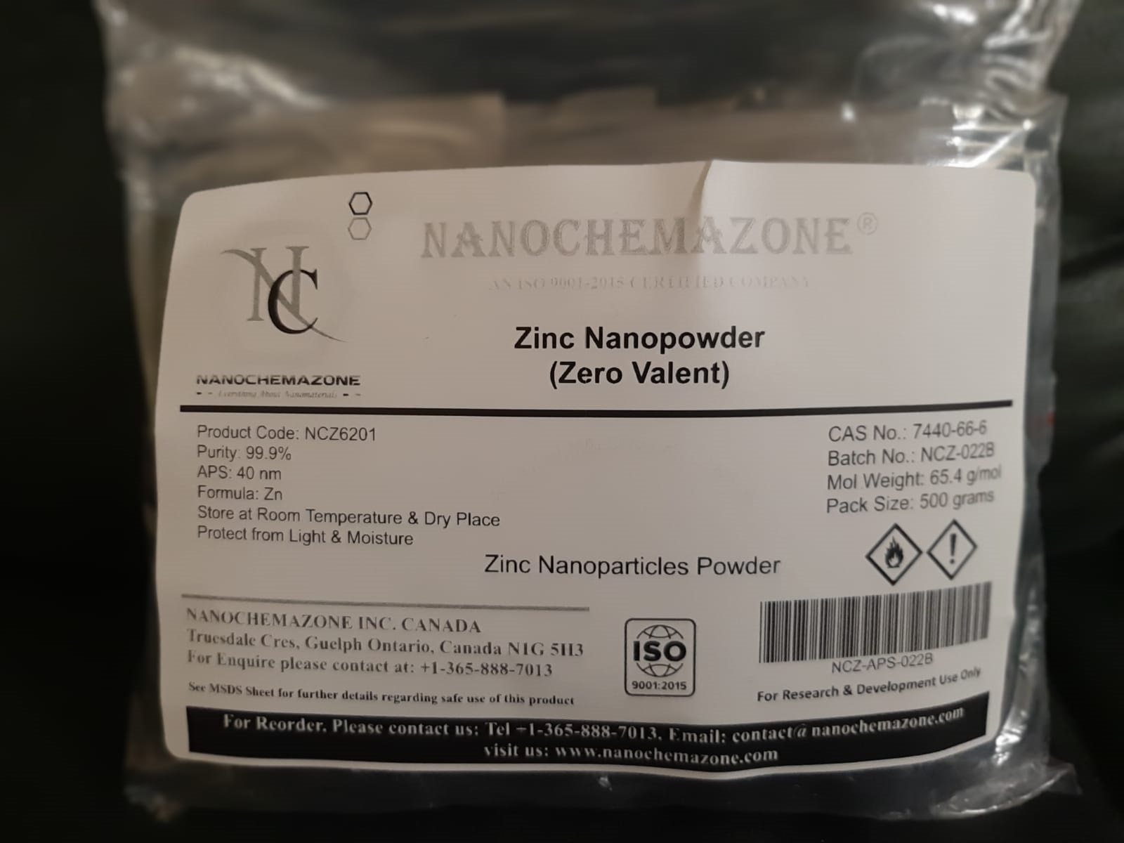 Zero Valent Zinc Nanopowder 2 Zero Valent Zinc Nanopowder